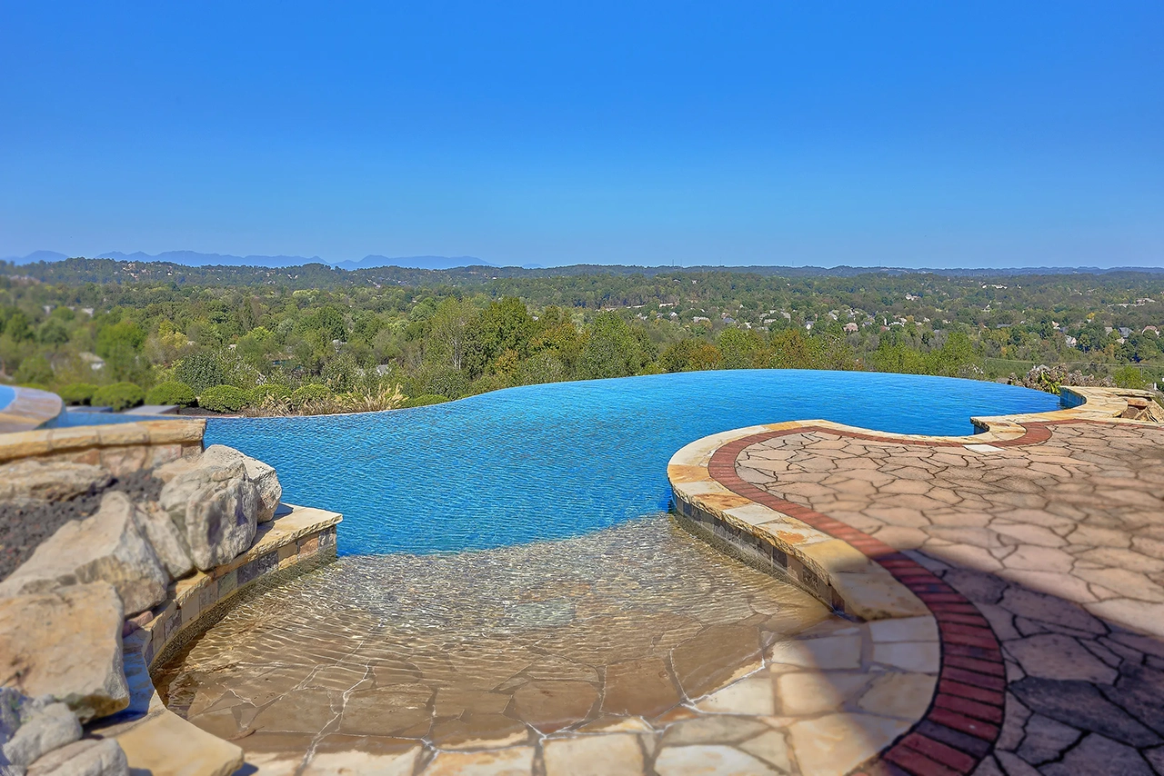 Loungers on Pool Deck with View