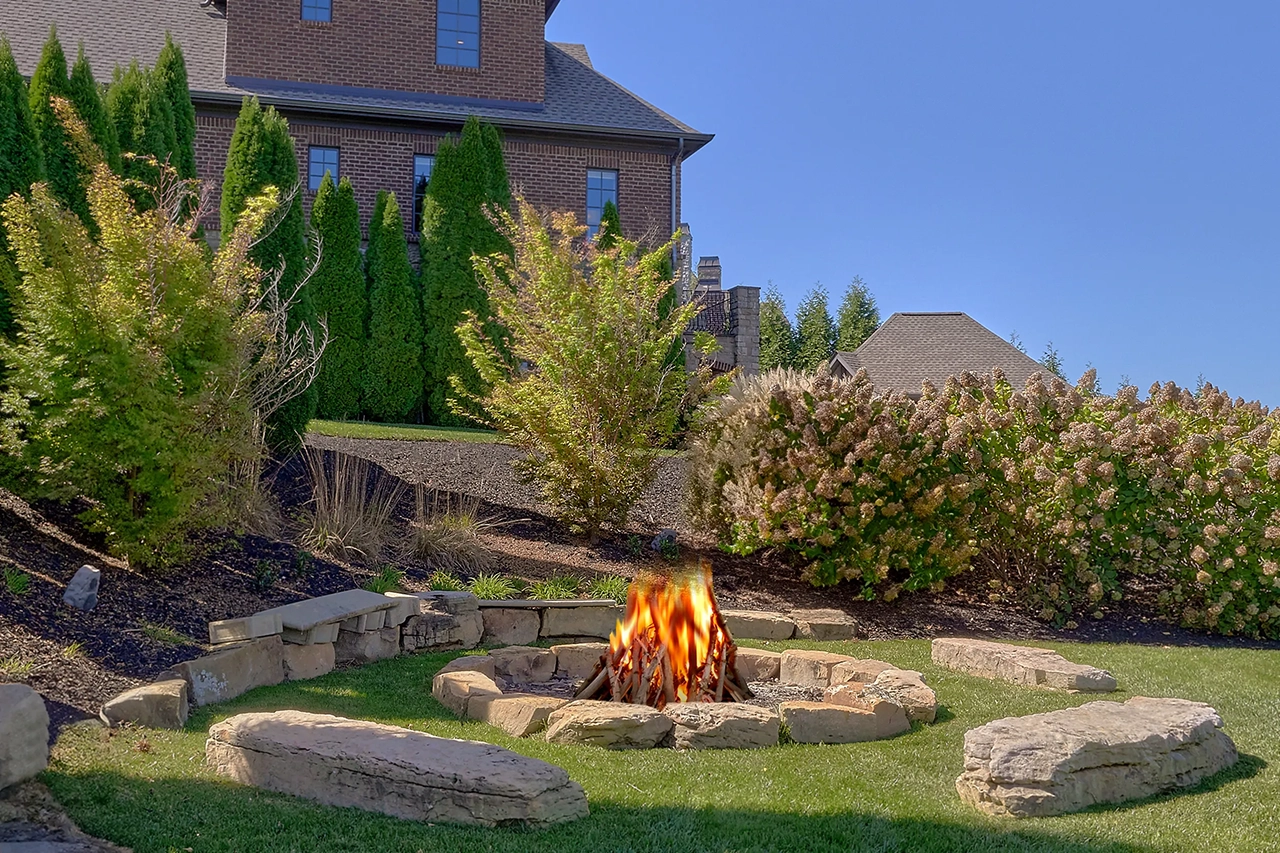 Large Firepit by the Pool