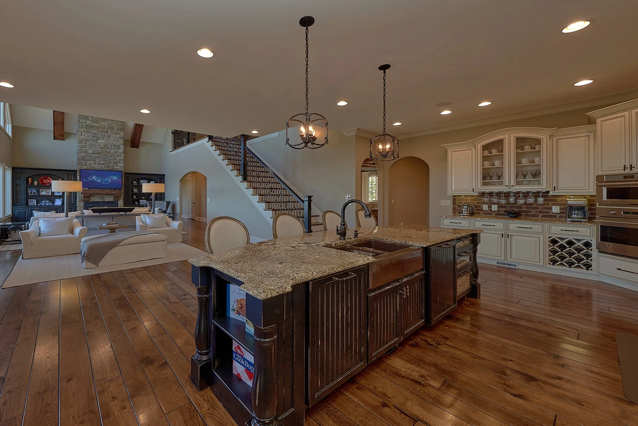 Living Room and Chef's Kitchen Open View