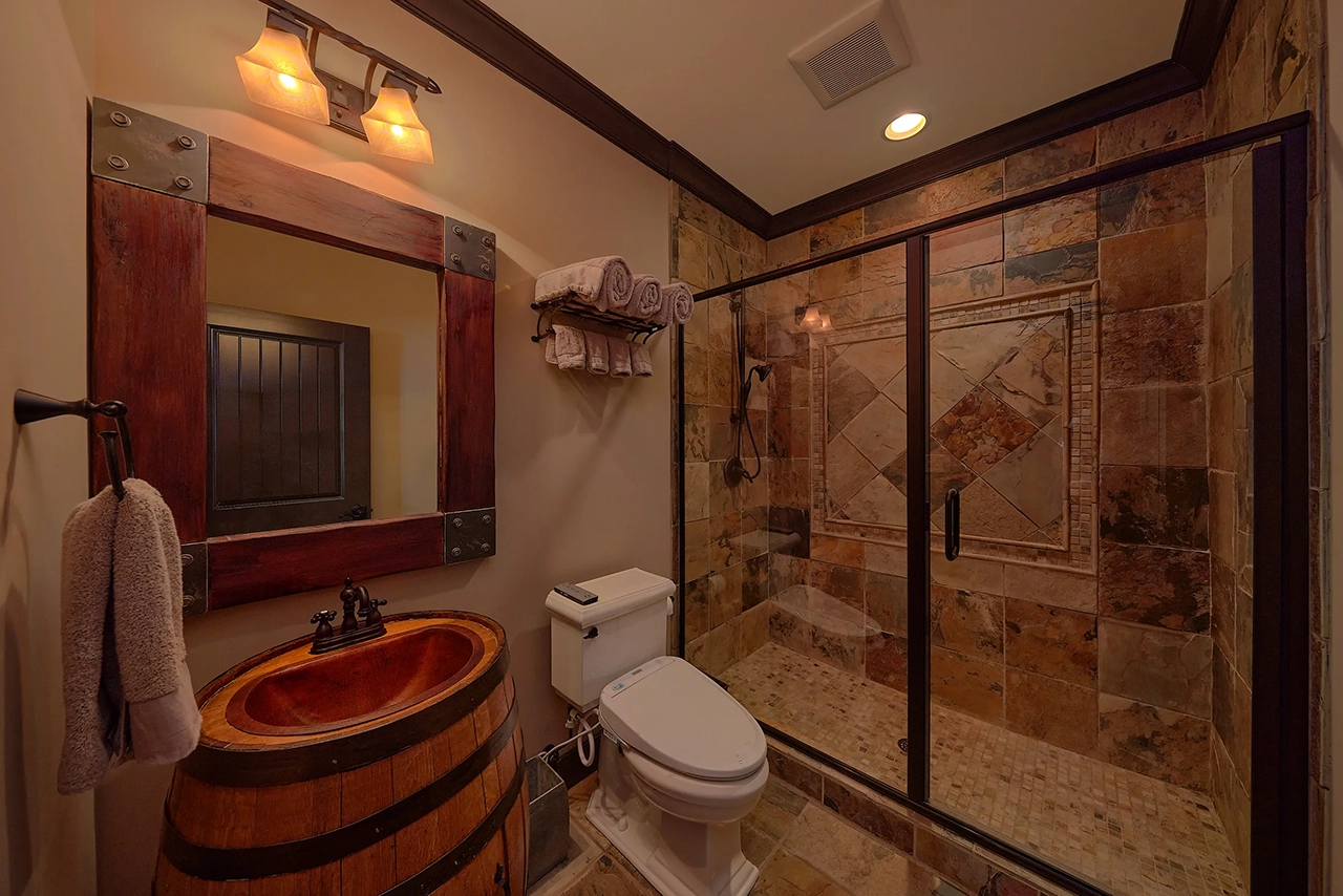 Lower Level Bathroom with Bidet and Shower